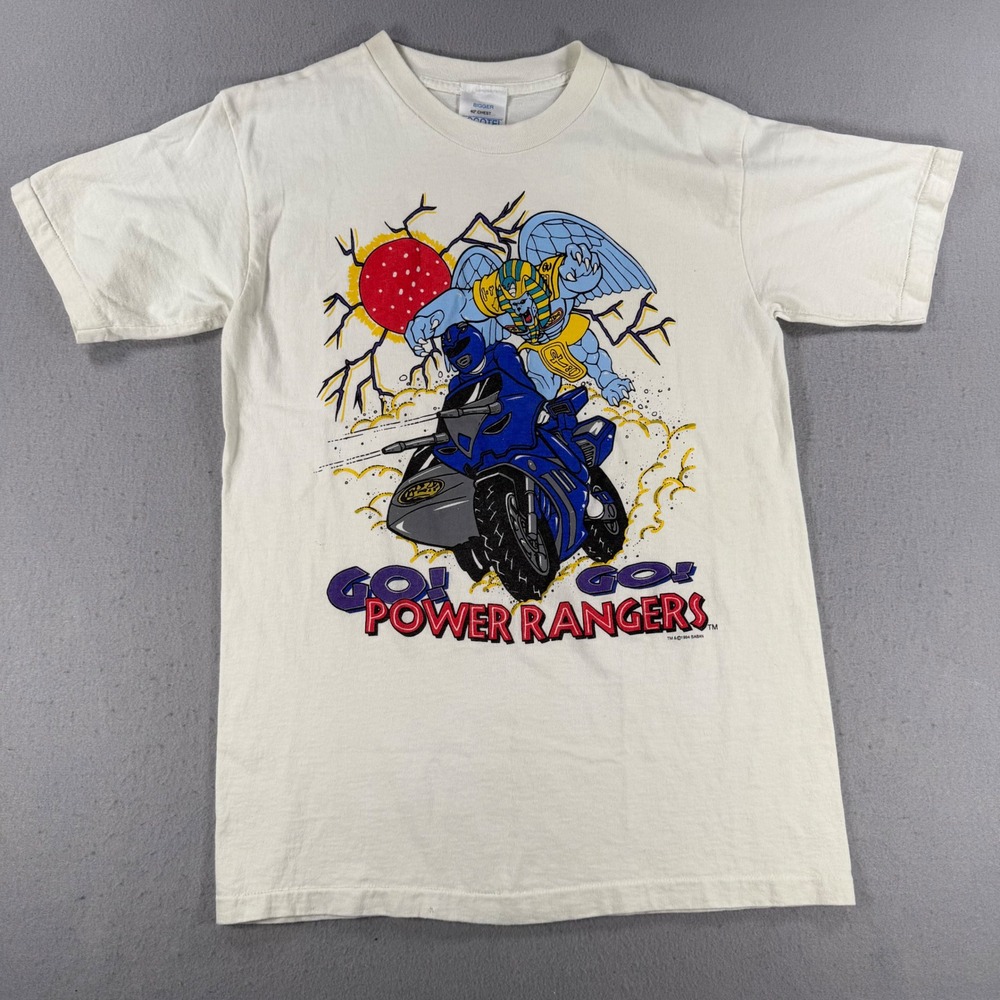 Rare Vintage 1994 Power Rangers T Shirt Logotel Blue Ranger 90s Made in USA M